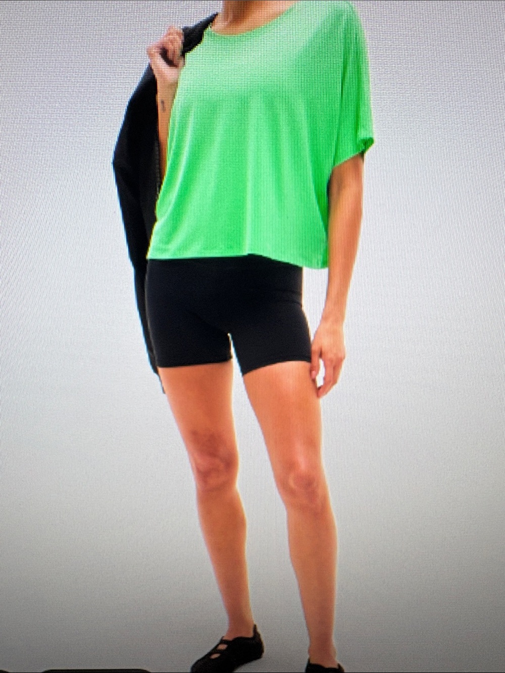 Athleta Woman’s With Ease Crop Neon Green Tee Shirt Size XXS